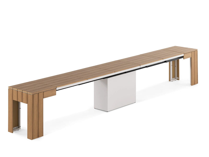 Transformer Table outdoor bench by Transformer Table in a modern outdoor setting