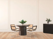 Transformer Table round dining table in a modern wood finish