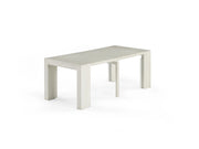 Transformer Table dining table shown in its expanded configuration for flexible seating.