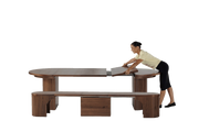 Transformer Table round dining table in a modern design with expandable tabletop