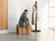 Transformer Table Transformer Bench in a modern wood finish, shown as a versatile bench seat