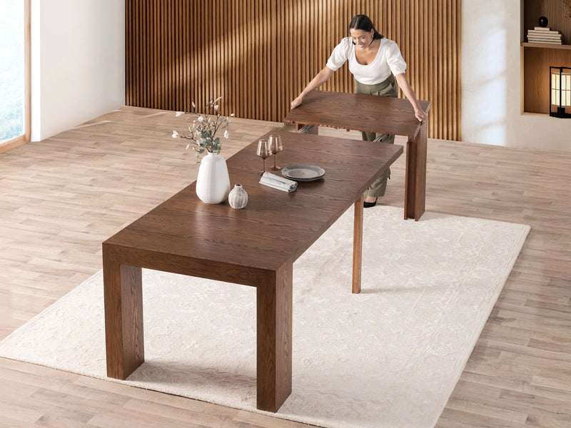 Transformer Table dining table with expandable design shown in a modern interior