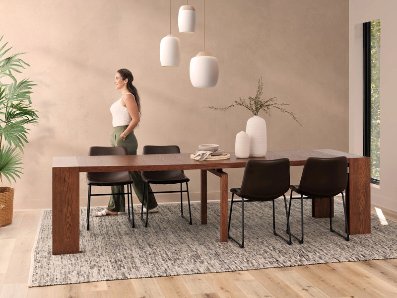 Transformer Table extendable dining table in a modern wood finish