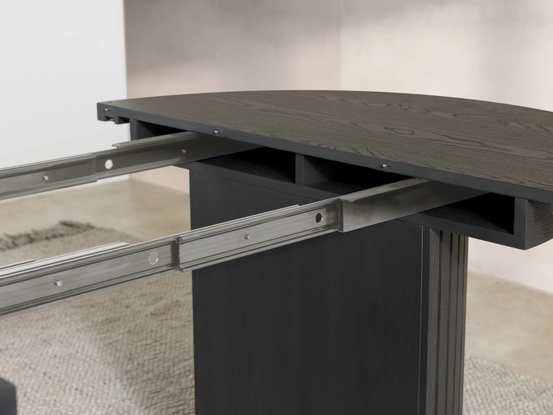 Transformer Table round dining table with expandable design and wood finish