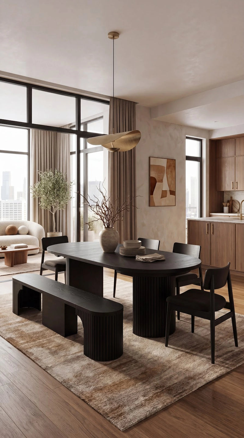 Transformer Table round dining set with expandable round table and matching dining chairs