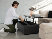 Transformer Table Transformer Coffee Table with expandable wooden tabletop and metal legs