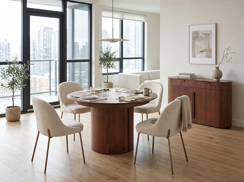 Transformer Table Eclipse dining table in a sleek, modern design.