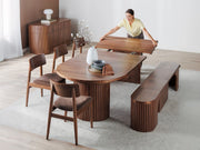 Transformer Table round dining set with expandable wooden table and matching chairs
