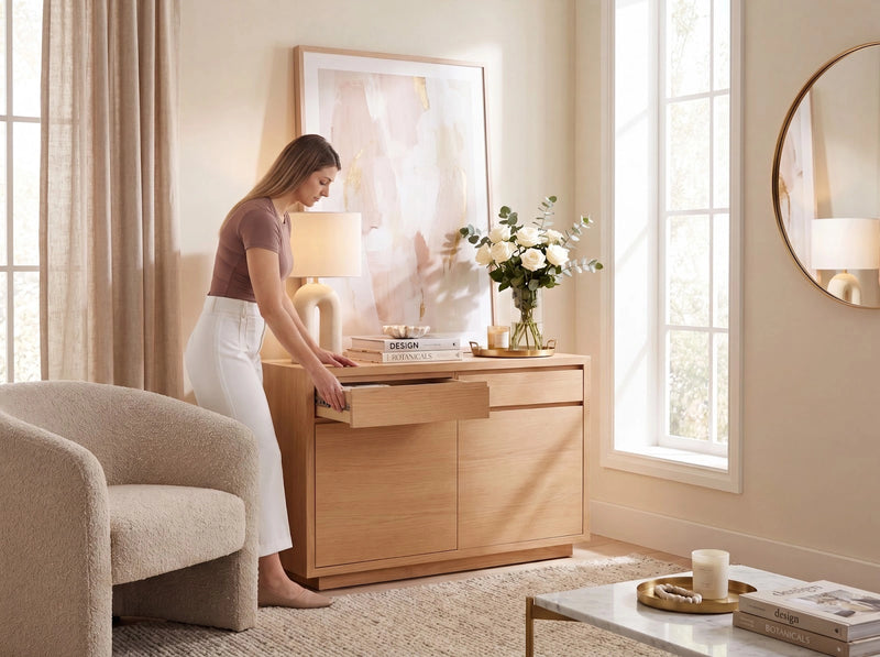 Transformer Table Transformer Sideboard buffet cabinet with spacious storage and minimalist design