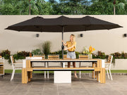 Transformer Table outdoor patio umbrella with durable canopy for backyard and garden shade