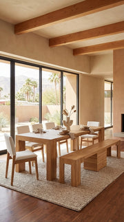 Transformer Table dining set with expandable dining table and matching chairs in a modern interior