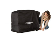 Transformer Table outdoor bar cart cover, protective furniture cover shown in neutral fabric with fitted design