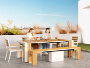 Transformer Table outdoor dining set with expandable table and matching dining chairs