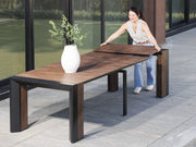 Transformer Table outdoor dining table by Transformer Table shown in an expanded configuration