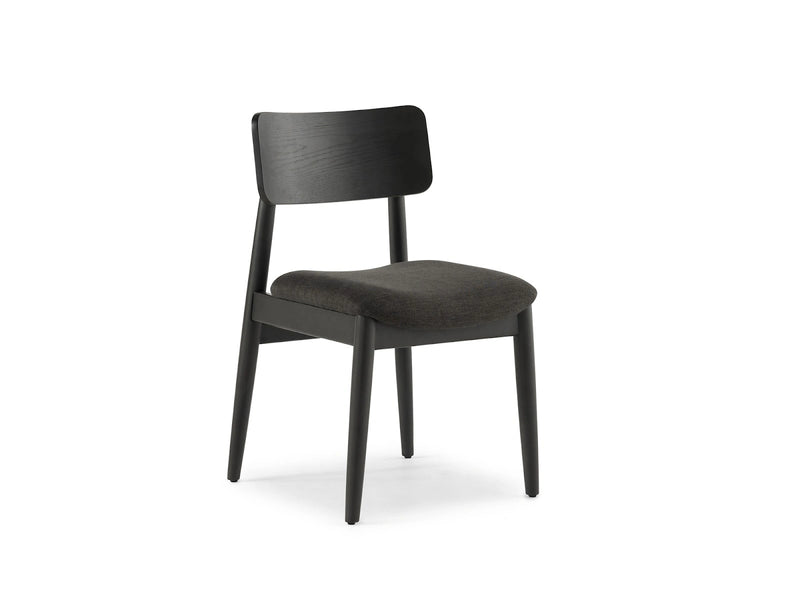 Transformer Table Round Dining Chair in a modern rounded design, viewed from the side