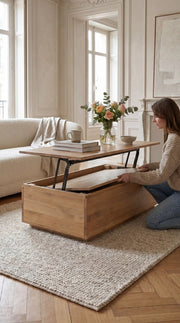 Transformer Table Transformer Coffee Table in a compact wood finish shown closed