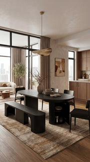 Transformer Table round dining set with expandable round table and matching chairs