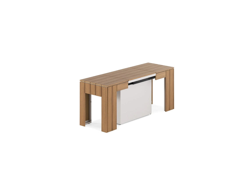 Transformer Table outdoor bench by Transformer Table, shown in a modern wood design