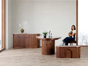 Transformer Table round dining table in modern wood finish