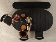 Transformer Table round dining table in a modern wood finish