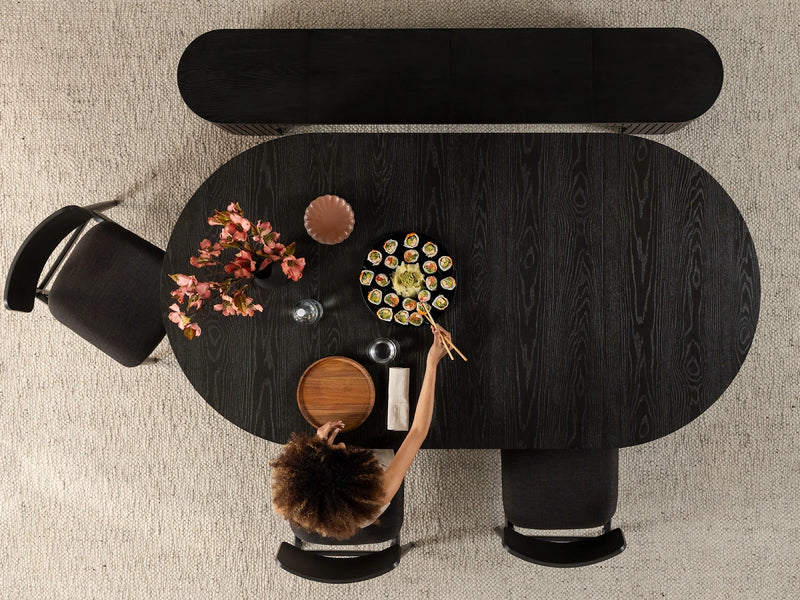 Transformer Table round dining table in a modern wood finish