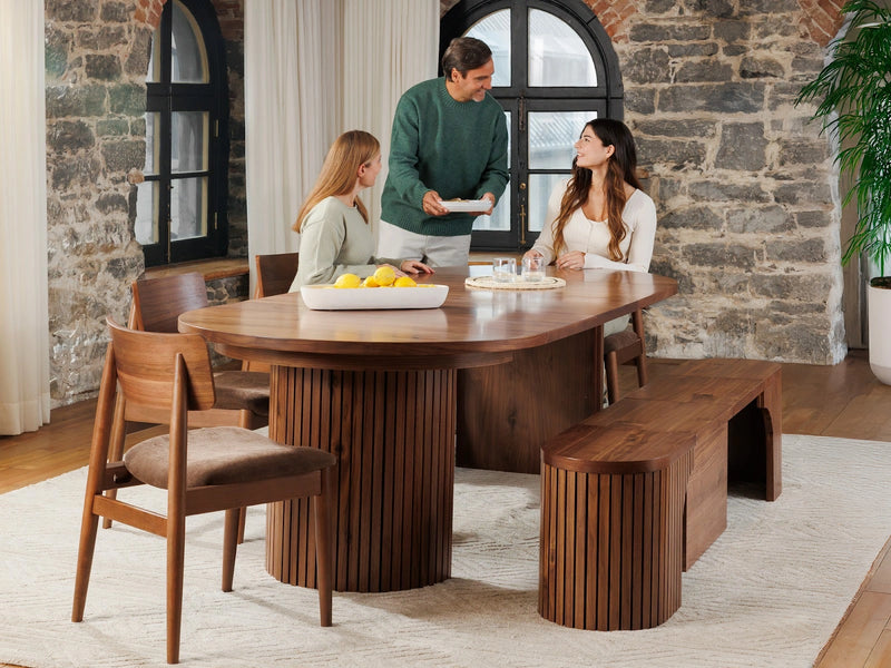 Transformer Table round dining set with extendable round table and matching dining chairs