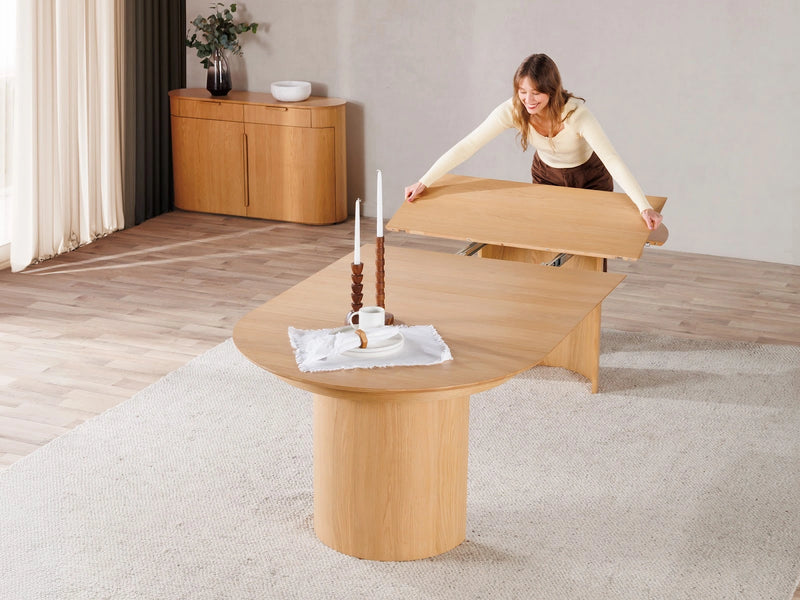 Transformer Table Eclipse dining table by Transformer Table, modern round table with dark finish