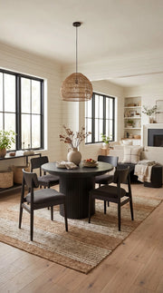 Transformer Table round dining set with extendable round table and matching dining chairs