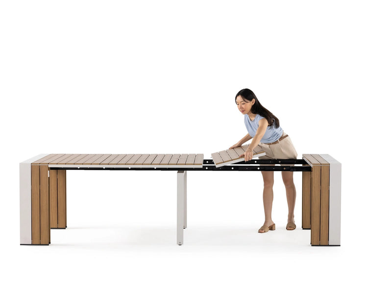 Transformer Table outdoor dining table by Transformer Table, expandable design with a durable modern finish