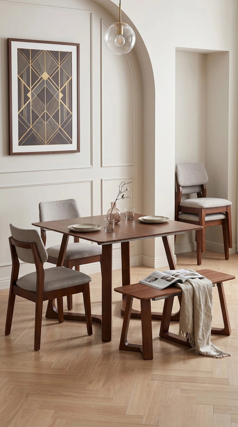 Transformer Table Nova dining set by Transformer Table, shown with a modern dining table and matching chairs
