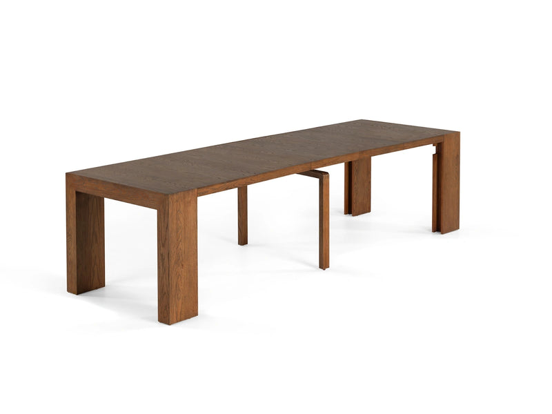 Transformer Table dining table shown in its compact configuration with a modern, space-saving design