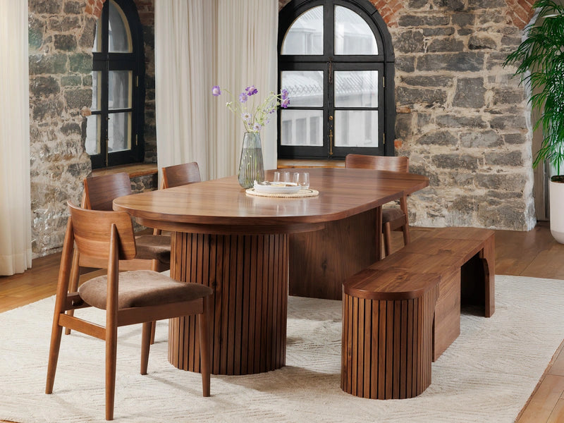 Transformer Table round dining set with expandable table and coordinating chairs