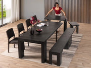 Transformer Table dining set with expandable dining table and matching chairs in a modern room