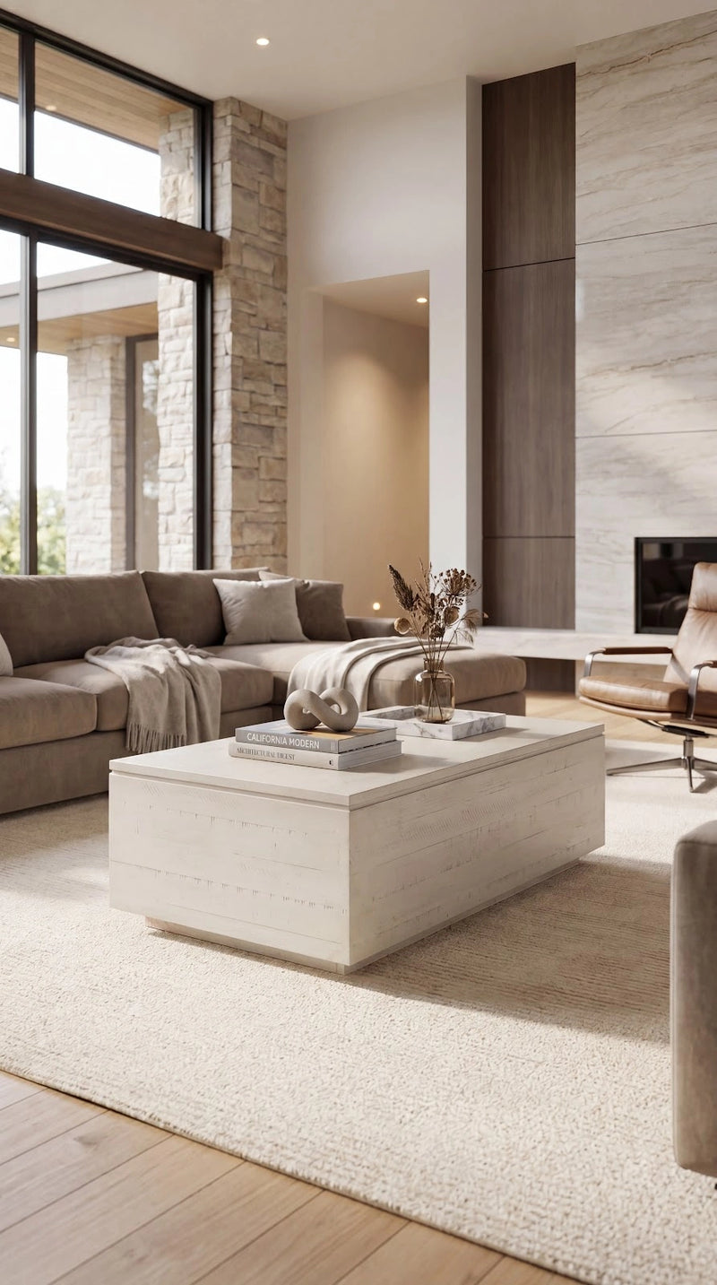 Transformer Table coffee table with expandable design and natural wood finish