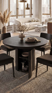 Transformer Table round dining set with expandable round table and matching dining chairs