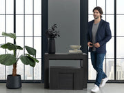 Transformer Table dining table in black, compact extension design shown in product image