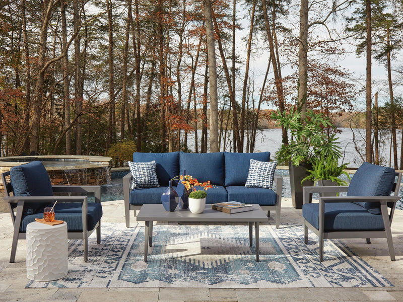 Gali Outdoor Sofa/Chairs/Table Set (Set of 4)