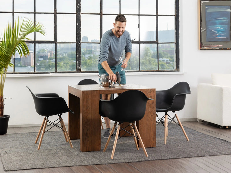 Transformer Table dining table shown in its expanded configuration for flexible seating and entertaining