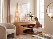 Transformer Table Transformer Sideboard buffet cabinet in a modern wood finish