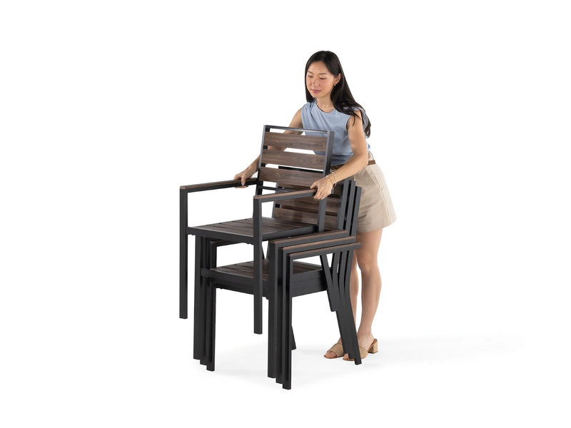 Transformer Table outdoor dining chair in a modern design for patio or outdoor seating
