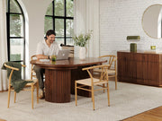 Transformer Table round dining table in a modern wood finish veneer