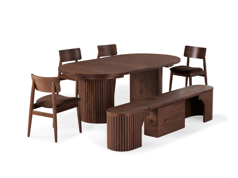 Transformer Table round dining set with a round dining table and matching chairs