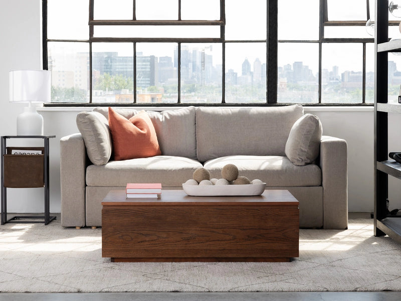 Transformer Table Transformer Coffee Table in dark wood finish, adjustable expanding design