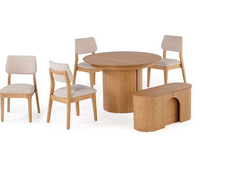 Transformer Table Eclipse dining set with extendable dining table and matching chairs in a modern finish