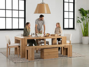 Transformer Table dining set with expandable dining table and matching chairs in a modern interior