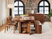 Transformer Table round dining table in a modern wood finish