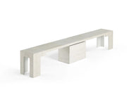 Transformer Table Transformer Bench in modern wood finish, shown as a versatile seating bench