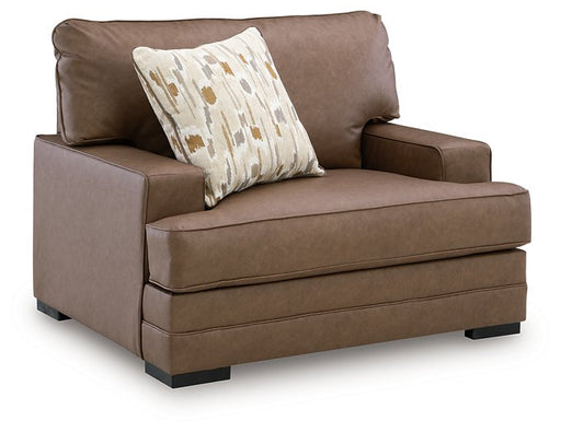 Ashley Furniture VillaCourt oversized chair with plush upholstery and wide armrests, shown from an angled side view.