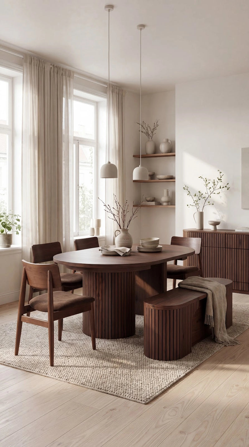 Transformer Table round dining set with a round table and matching dining chairs