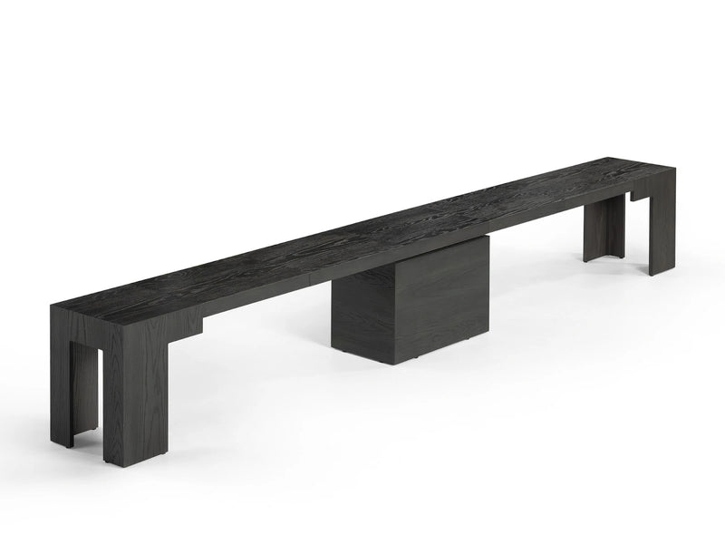 Transformer Table Transformer Bench upholstered seating furniture sleeper bench folded view